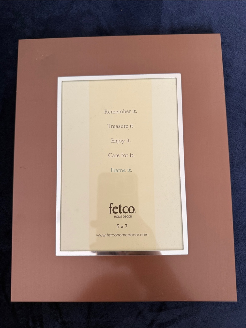 Fetco Rectangular Photo Frame in Brown with Silver Trim